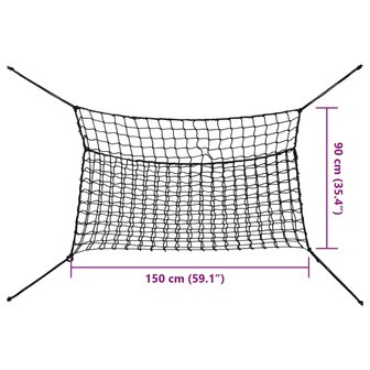 Hooinetten 2 st 150x90 cm rechthoekig polypropeen zwart