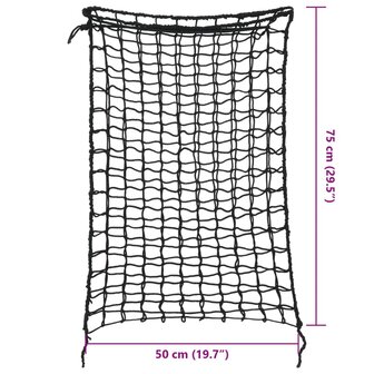 Hooinetten 2 st 75x50 cm rechthoekig polypropeen zwart