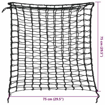 Hooinetten 2 st 75x75 cm vierkant polypropeen zwart