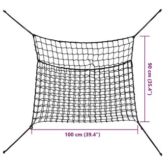 Hooinetten 2 st 100x90 cm rechthoekig polypropeen zwart
