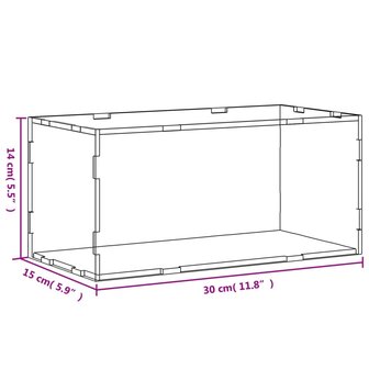 Vitrine transparant 30x15x14 cm acryl