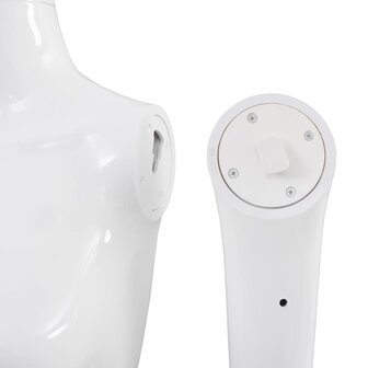 Etalagepop vrouwelijk met glazen voet 175 cm glanzend wit