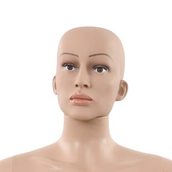 Etalagepop sexy vrouw met glazen voet 180 cm beige
