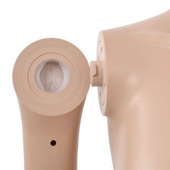 Etalagepop sexy vrouw met glazen voet 180 cm beige