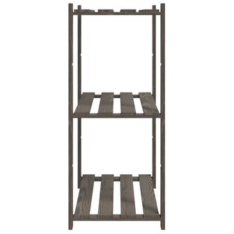 Opbergrek 3-laags 80x38x90 cm massief grenenhout grijs
