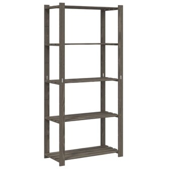 Opbergrek 5-laags 80x38x170 cm massief grenenhout grijs