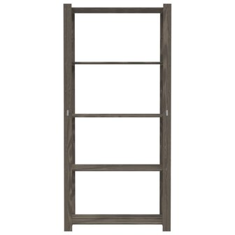 Opbergrek 5-laags 80x38x170 cm massief grenenhout grijs
