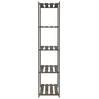 Opbergrek 5-laags 80x38x170 cm massief grenenhout grijs
