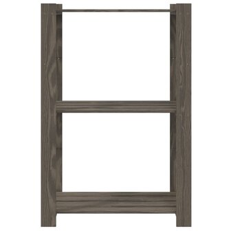 Opbergrek 3-laags 60x38x90 cm massief grenenhout grijs