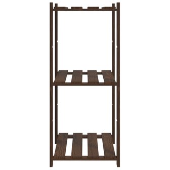 Opbergrek 3-laags 60x38x90 cm massief grenenhout bruin