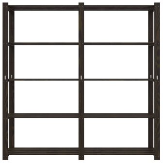 Opbergrek 5-laags 170x38x170 cm massief grenenhout zwart