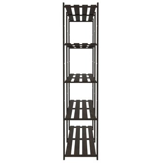 Opbergrek 5-laags 170x38x170 cm massief grenenhout zwart