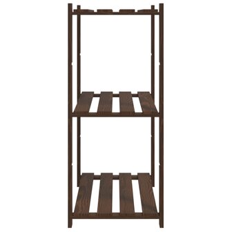 Opbergrek 3-laags 80x38x90 cm massief grenenhout bruin