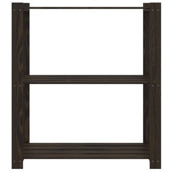Opbergrek 3-laags 80x38x90 cm massief grenenhout zwart