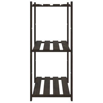 Opbergrek 3-laags 80x38x90 cm massief grenenhout zwart
