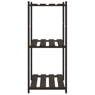 Opbergrek 3-laags 60x38x90 cm massief grenenhout zwart