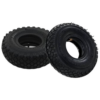 Banden/binnenbanden voor steekwagens 3,00-4 260x85 rubber 2 st