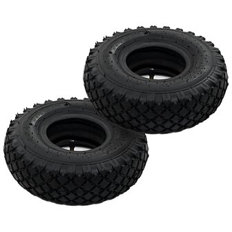 Banden/binnenbanden voor steekwagens 3,00-4 260x85 rubber 2 st