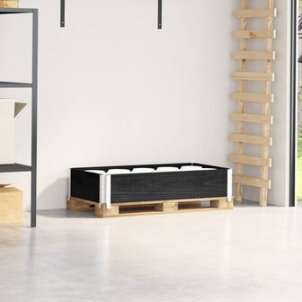 Palletopzetrand 100x50 cm massief grenenhout zwart