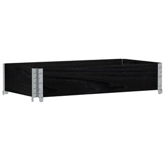Palletopzetrand 100x50 cm massief grenenhout zwart