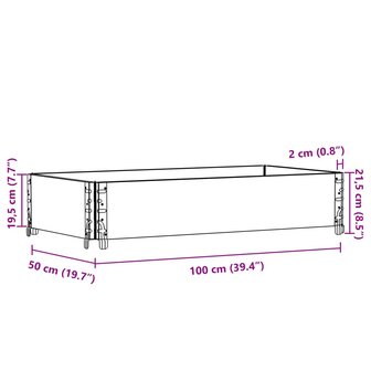Palletopzetrand 100x50 cm massief grenenhout zwart