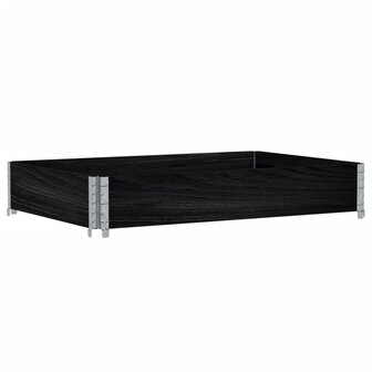 Palletopzetrand 120x80 cm massief grenenhout zwart