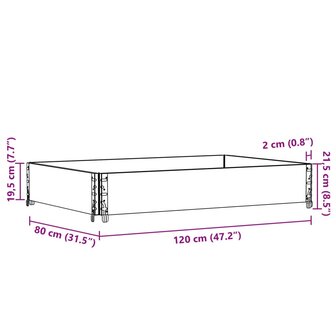Palletopzetrand 120x80 cm massief grenenhout zwart