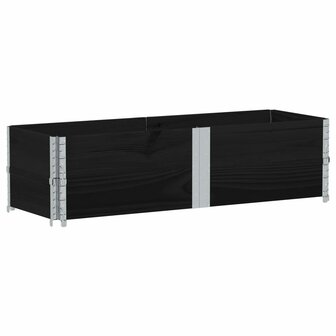 Palletopzetranden 2 st 150x50 cm massief grenenhout zwart