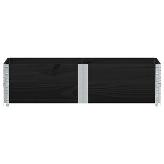 Palletopzetranden 2 st 150x50 cm massief grenenhout zwart