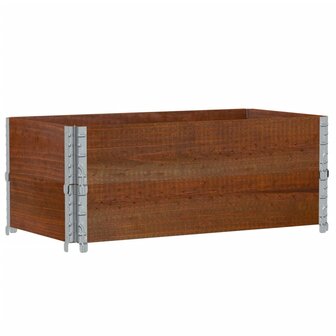 Palletopzetranden 2 st 100x50 cm massief grenenhout bruin
