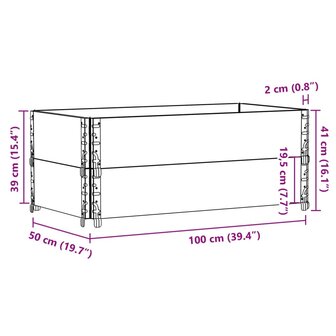 Palletopzetranden 2 st 100x50 cm massief grenenhout bruin