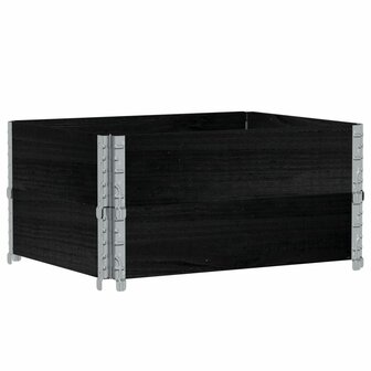 Palletopzetranden 2 st 80x60 cm massief grenenhout zwart