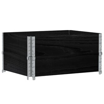 Palletopzetranden 2 st 80x60 cm massief grenenhout zwart
