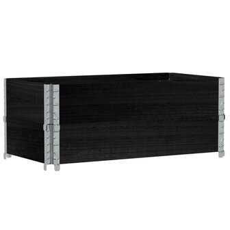 Palletopzetranden 2 st 100x50 cm massief grenenhout zwart