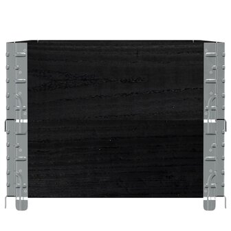 Palletopzetranden 2 st 100x50 cm massief grenenhout zwart