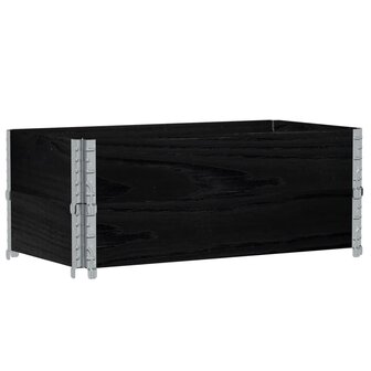 Palletopzetranden 2 st 100x50 cm massief grenenhout zwart
