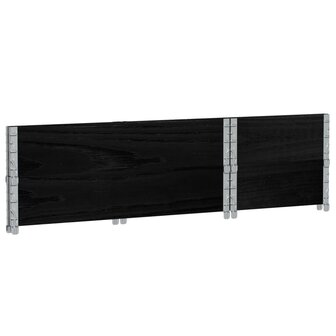 Palletopzetranden 2 st 100x50 cm massief grenenhout zwart