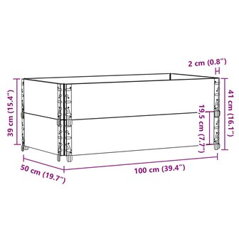 Palletopzetranden 2 st 100x50 cm massief grenenhout zwart