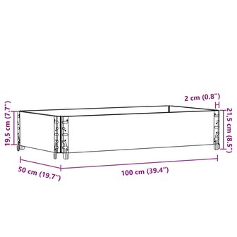 Palletopzetrand 100x50 cm massief grenenhout bruin