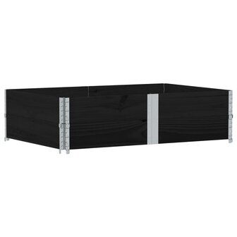 Palletopzetranden 2 st 150x100 cm massief grenenhout zwart