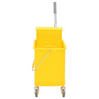 Dweilemmer met wringer en wielen 20 L polypropeen geel