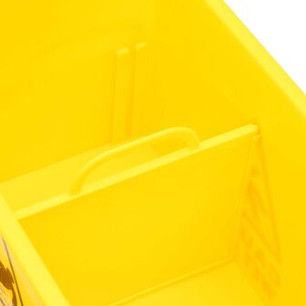 Dweilemmer met wringer en wielen 20 L polypropeen geel