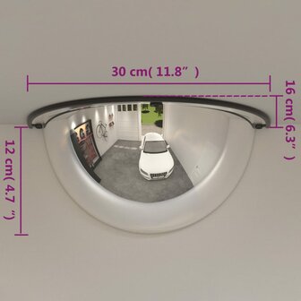 Verkeersspiegel halve bol 2 st &Oslash; 30 cm acryl