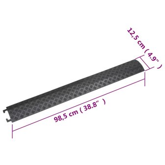 Kabelbeschermers drempel 2 st 98,5 cm zwart