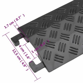 Kabelbeschermers drempel 2 st 98,5 cm zwart
