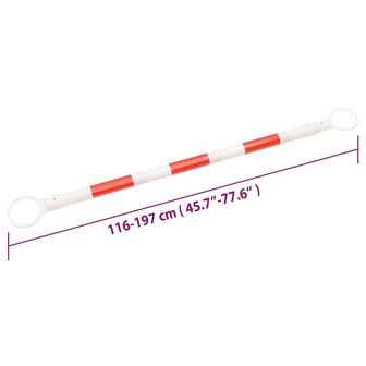 Pylonstangen inklapbaar 10 st 116-197 cm