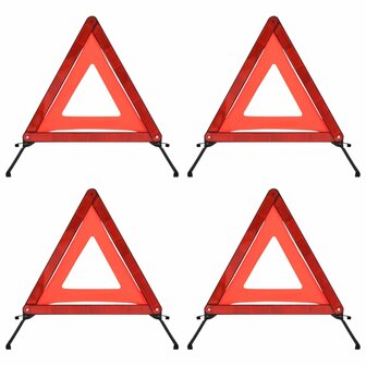 Gevarendriehoeken 4 st 56,5x36,5x44,5 cm rood