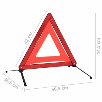 Gevarendriehoeken 4 st 56,5x36,5x44,5 cm rood