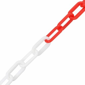 Veiligheidsketting &Oslash; 4 mm 100 m kunststof rood en wit