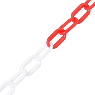 Veiligheidsketting &Oslash; 6 mm 100 m kunststof rood en wit